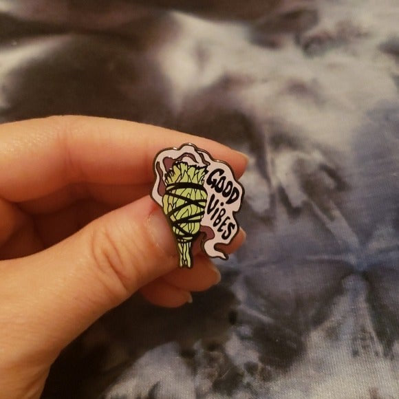 Happy Buds "Good Vibes Sage" Enamel Pin