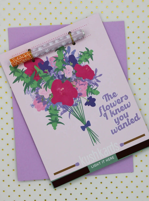 KUSHKARDS FLOWERS  Greeting Card - One Hitter