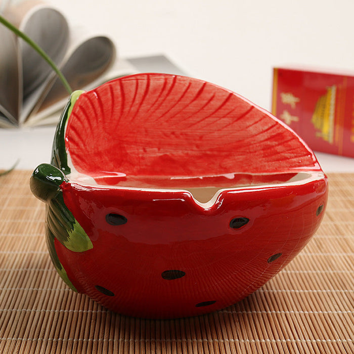 HAPPY BUDS Ceramic Fruit Ashtray Strawberry