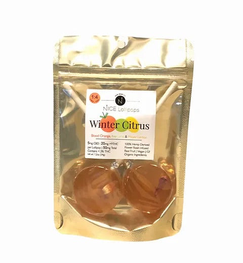 NICE HEMP CO. 1:4 Winter Citrus LOLLIPOPS - 2 PACK