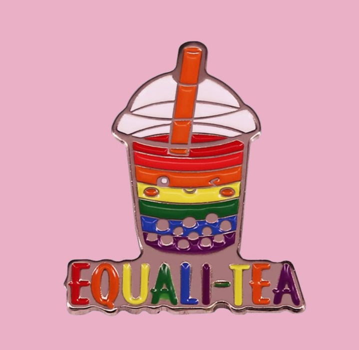 Happy Buds "Equali-Tea Boba Rainbow Pride" Enamel Pin