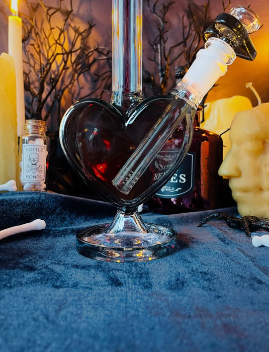 BURNING LOVE Heart Water Pipe - Black