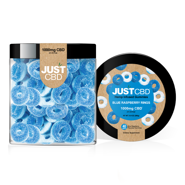 JUST CBD CBD BLUEBERRY RINGS Gummies 1000mg Jar