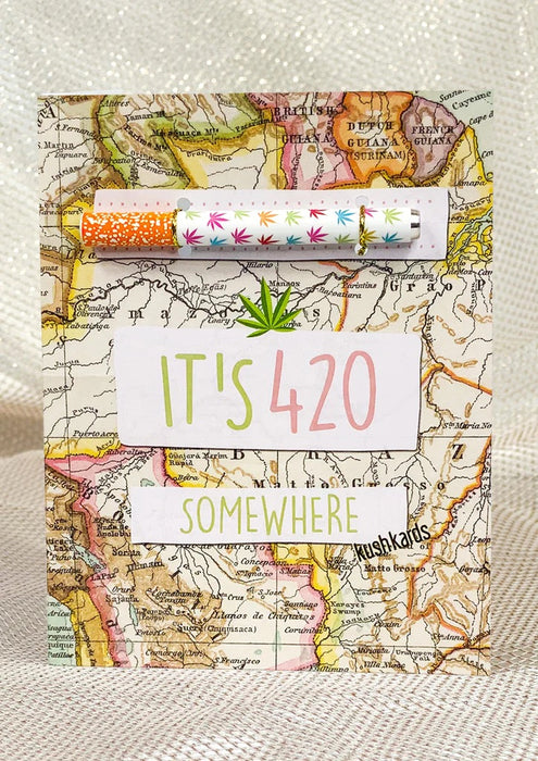 KUSHKARDS IT'S 420 SOMEWHERE Greeting Card - One Hitter