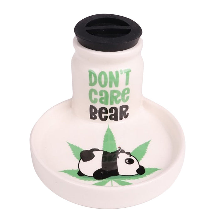 Happy Buds Ceramic 2 in 1 Airtight Stashtray | Don't Care Bear | 5"x3"