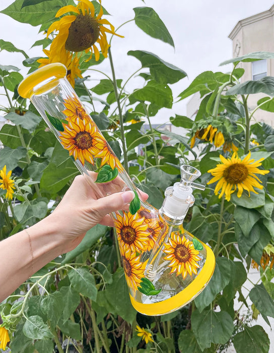 Canna Style HANDPAINTED SUNFLOWER BONG