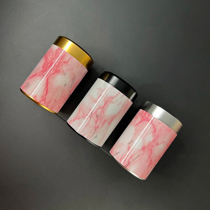 Haus of Topper Objects Pink Marble Stash CANISTER GOLD