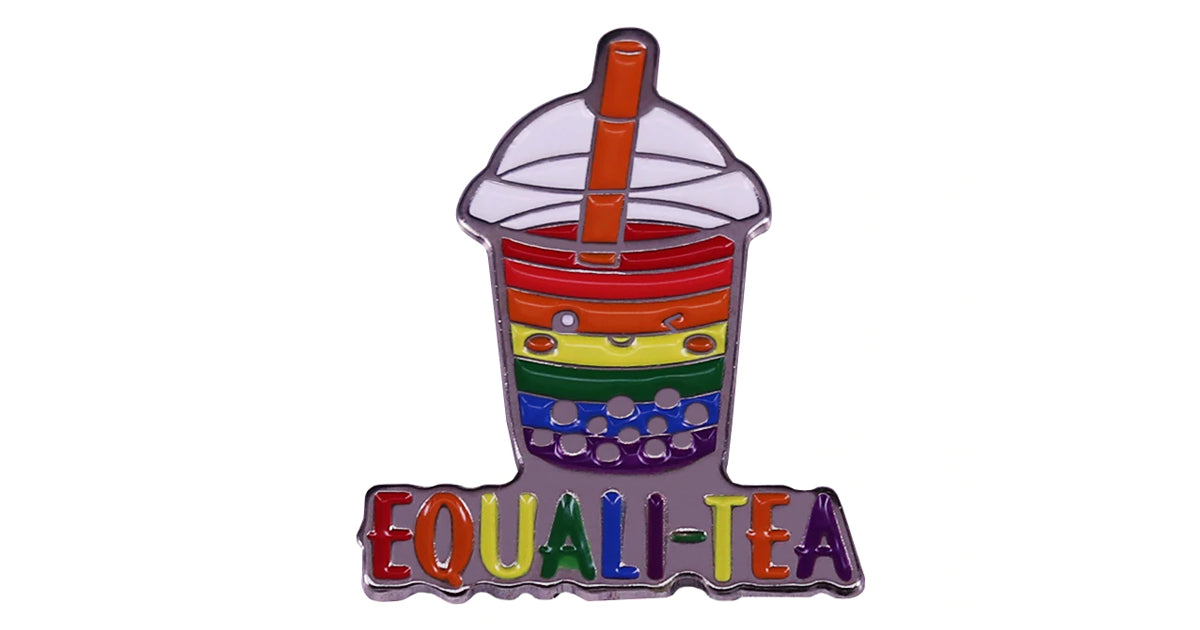 Happy Buds "Equali-Tea Boba Rainbow Pride" Enamel Pin