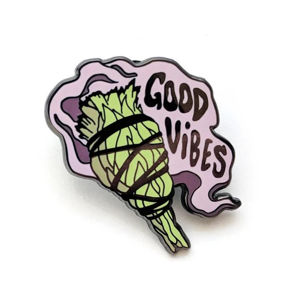 Happy Buds "Good Vibes Sage" Enamel Pin