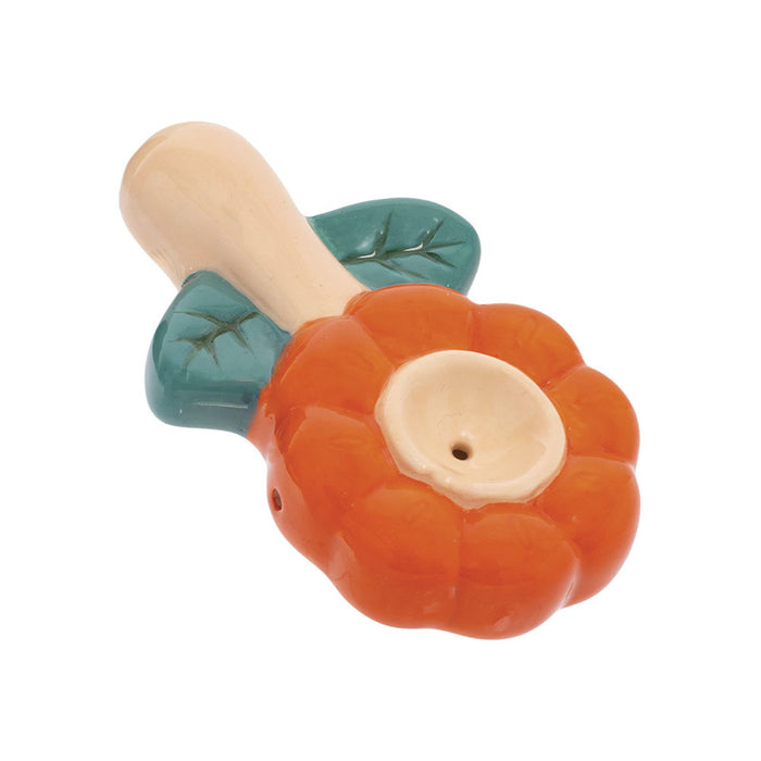 Wacky Bowlz Flower Ceramic Pipe | 3.5" ORANGE